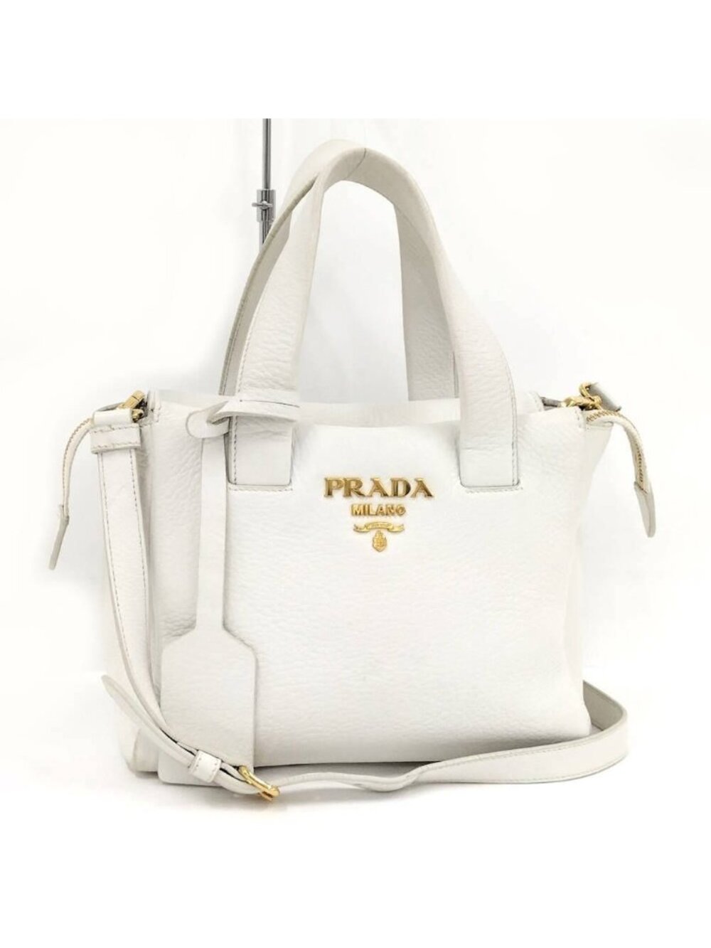 Prada 2-Way Shoulder Bag Leather White